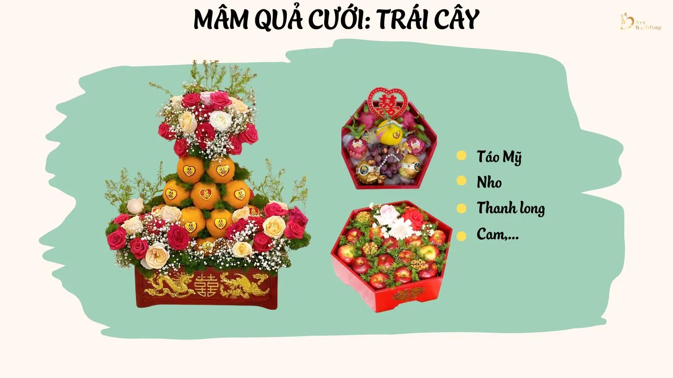 Mâm quả cưới: Trái cây