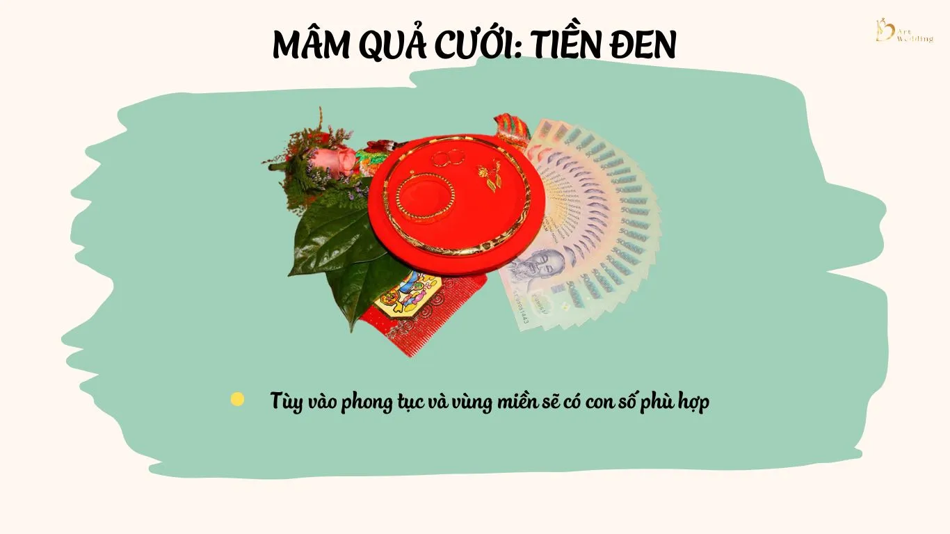 Mâm quả cưới: Tiền đen